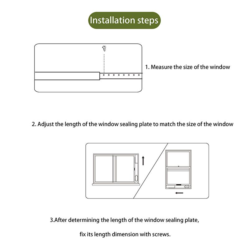 Air Conditioner Window Vent Kit 43-140Cm Flat Mouth Ac Exhaust Hose Coupler Adjustable Window Seal Universal Duct Extension Pipe