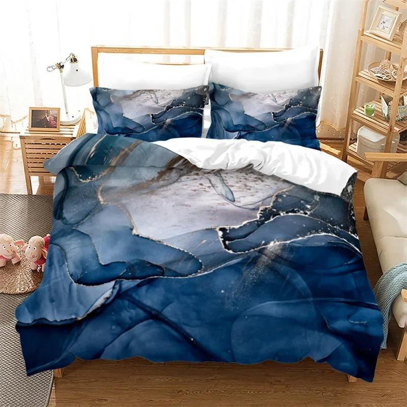 Husă de Plapumă Marmură Set de Lenjerie de Pat Geometric Abstract Microfibră Husă de Plapumă Full King Pentru Decor Dormitor Copii Fete Băieți