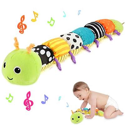 Caterpillar Musicale Peluche Giocattolo Animale Morbido Ripieno con Texture Multi-Sensoriali Fruscio Sonaglio per Neonati Bambini Ragazzi Ragazze Regalo di Natale