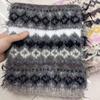 Wool Jacquard Knitted Scarf Printed Winter Wool Neckerchief Sweet Fair Isle Style Scarf  Autumn
