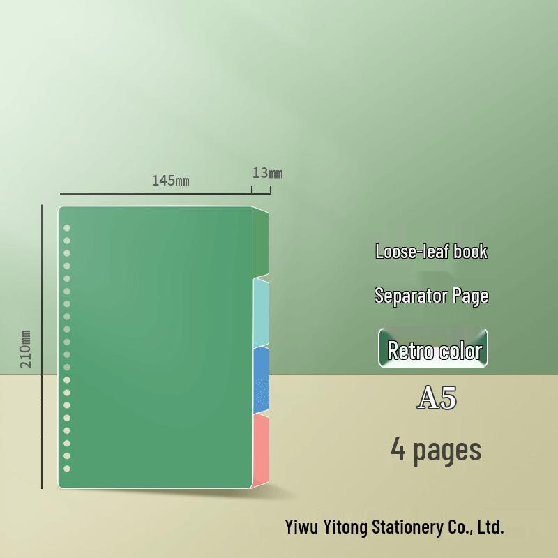 A4/A6 Durable Plastic Binder Dividers: Clear, Tear-Resistant, Ideal for Students & Office Use