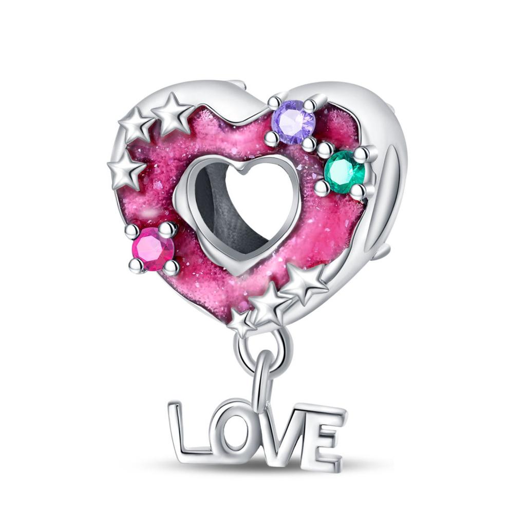 S925 Silber Kirsch-Anhänger Perlenarmband DIY Handgefertigter Schmuck Zubehör Eiscreme Kuchen Perlen