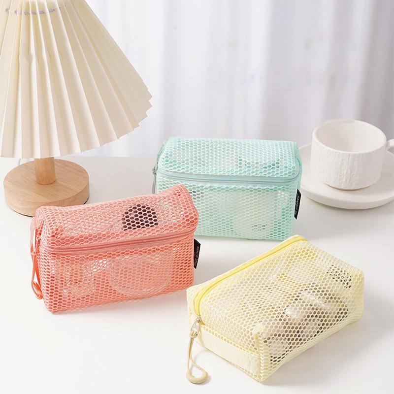 Netz-Reise-Kulturbeutel - Transparenter Reißverschluss-Reise-Organizer, Wiederverwendbare Kosmetik-Make-up-Tasche für Damen & Herren