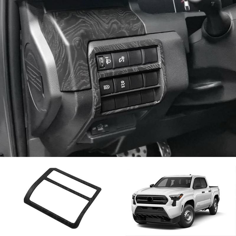 LHD For TOYOTA TACOMA 2024 2025 ABS Black Wood Central control window lift center control gear shift panle meter AC vent cover