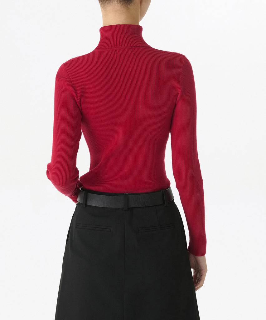 MUSINSA STANDARD WOMAN Women'S Ribbed Slim Turtleneck Knit [Red]