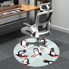 1PC Penguin Winter Office Round Area Rug, Mat Suitable For Office, Under Office Chairs Bedroom Living Room Home Decor, Room Deco