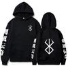 2024 Hot Anime Berserk Manga Logo Hoodies Hip Hop Long Sleeve Casual Loose Print Anime Unisex Oversized Sweatshirt