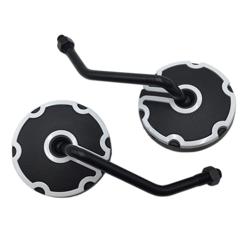 

Модернизированные зеркала заднего вида для мотоциклов, зеркала заднего вида для скутеров, пластиковые и стеклянные зеркала заднего вида, простая установка для GY6 белый