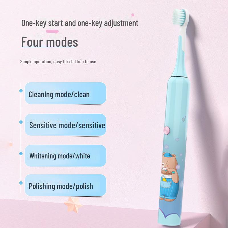 Children's Sonic Electric Toothbrush, Soft Bristle, Waterproof, Wireless Charging, Ages 3-13