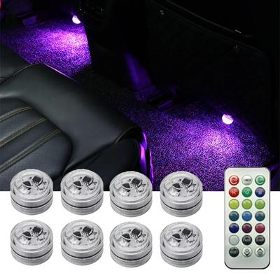 Wireless Adhesive LED Car Interior Ambient Light Remote Control Decor Auto Roof Foot Atmosphere Lamp Bicycle Tail Light