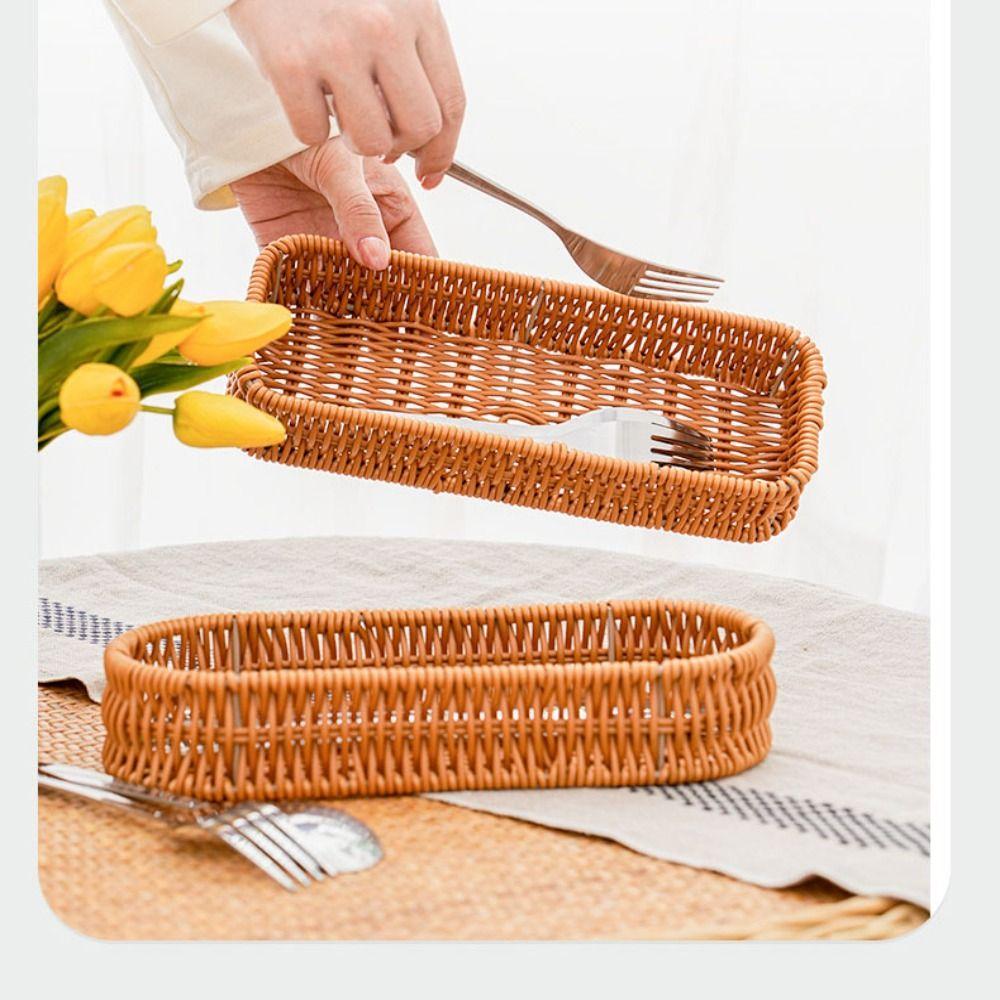 Härte Rattan Weide Geflochtene Servierkörbe Rattan Korb Restaurant Serviertisch Tischplatte Präsentation