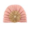 European & American Children's Knitted Woolen Hat with Flower - Warm Baby Hat for Autumn & Winter