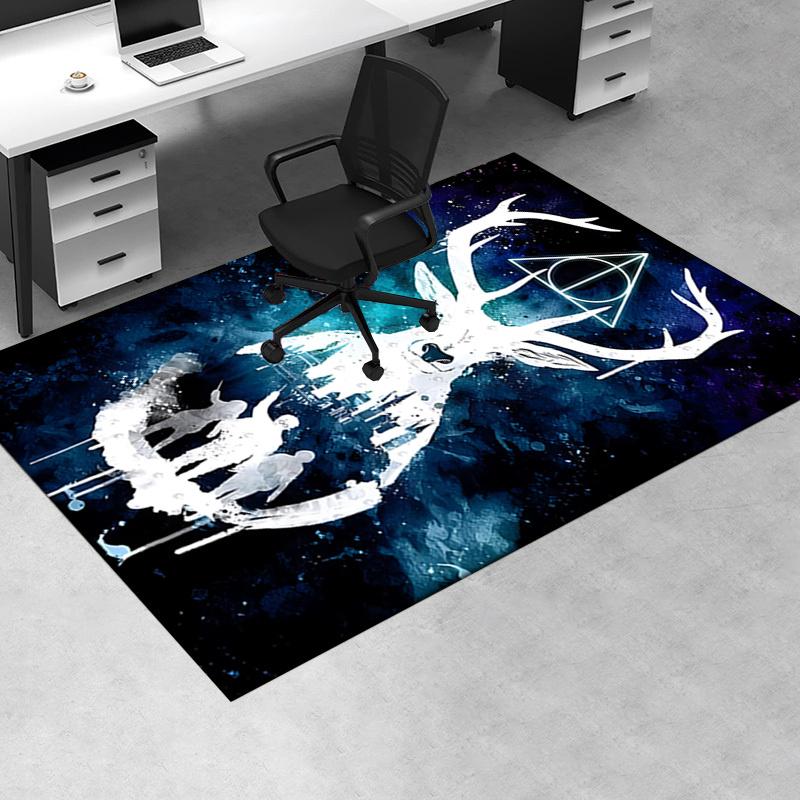 

Harry Potter: Marauder s Map & Deathly Hallows Symbol Wall Art Print Office Mat Home Decor Office Desk Chair Rugs Chair Carpet for office Ch 60cm by 90cm