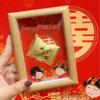 Shuibei 999 Pure Gold Money Ornament Pair - Wedding Candy & Photo Frame Gift Set for Friends