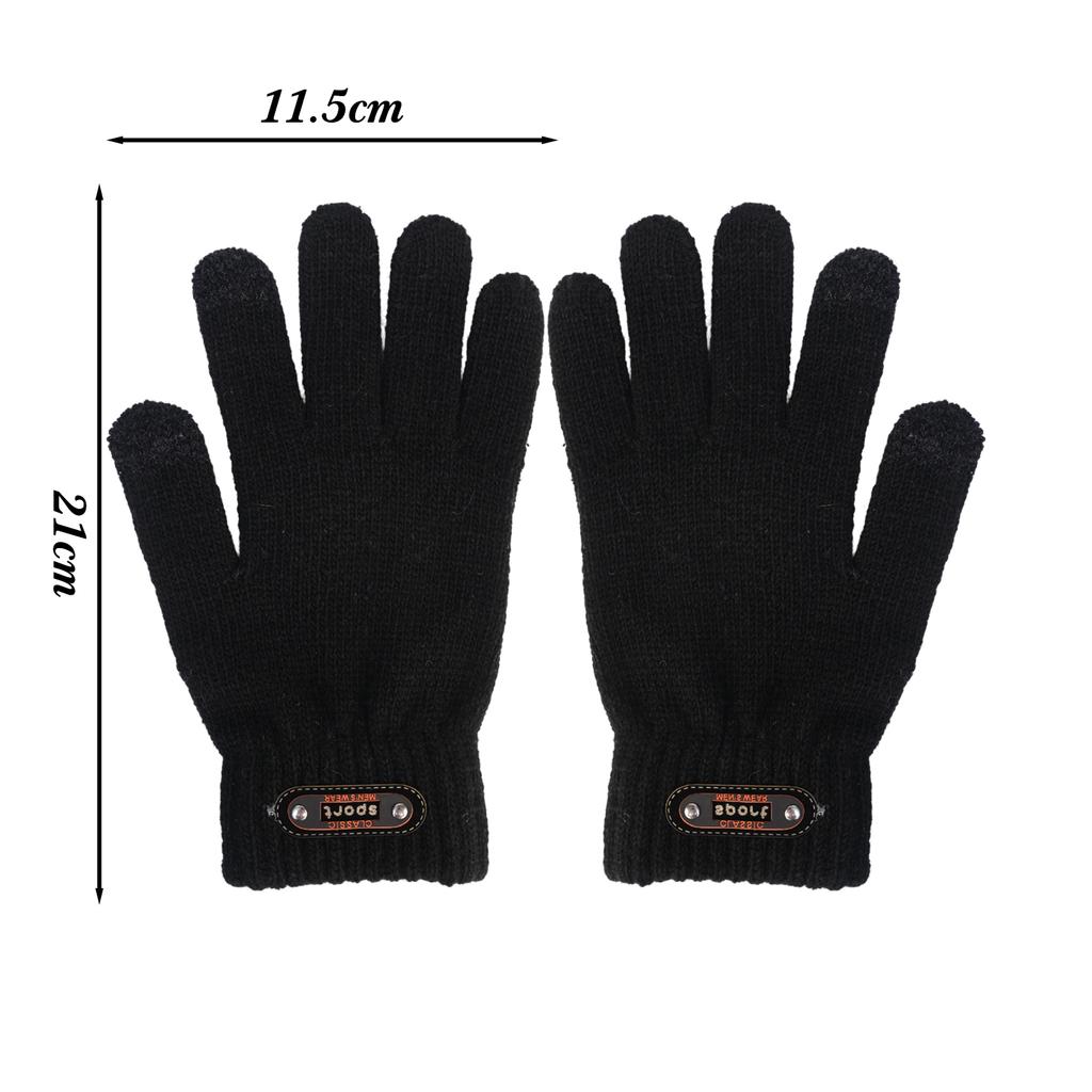Outdoor Leisure Fishing Cycling Cold and Windproof Knitted Yarn Warm Gloves with Added Velvet Thickness In Autumn and Winter