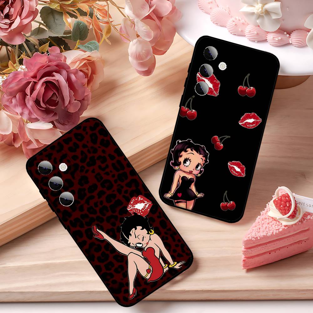A-betty Boop-S Phone Case For Samsung S24/S25/S22 S30/A51 52/Lite/Ultra/5G/Plus/FE - Slim Shockproof Black Protection