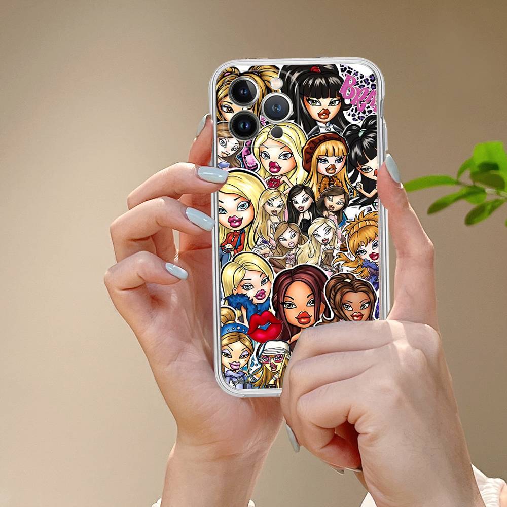 Cute B-Bratz Doll Transparent Soft Phone Case For IPhone 15 12 14 16 17 13 Plus 11 Pro Max 13 Pro