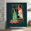 TU Christmas Shower Curtain Merry Christmas Holiday Festive Pattern Waterproof Decor Bathroom Fabric Xmas Backdrop