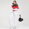 Women's Slim Fit Hooded Ski Suit Set: Windproof, Waterproof, Flattering Waist, with Pants.