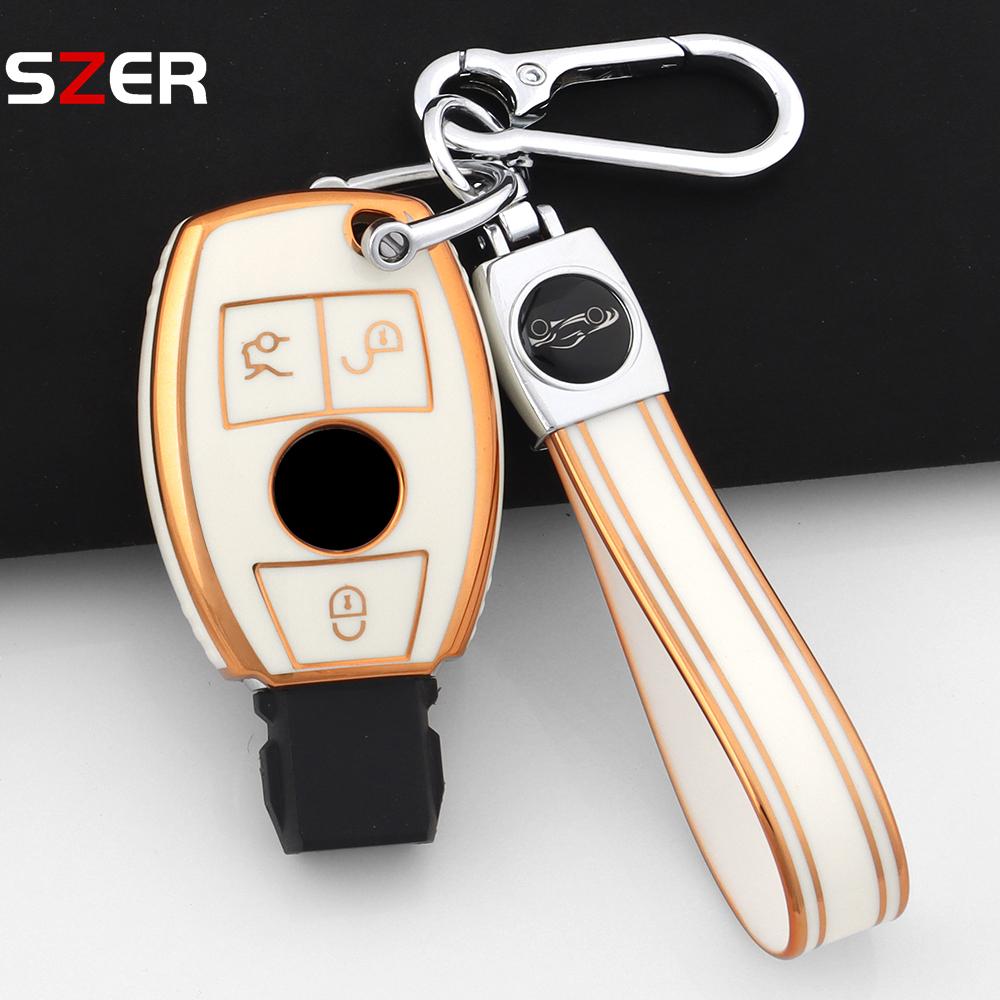 Tpu Car Key Case Shell Cover Fob For Mercedes Benz Cla Gla Glc Glk W176 W463 W251 A B C E S Class W204 W211 Accessories