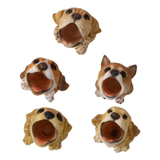 Cute Puppy Pen Holder Resin Desktop Organizer for Stationery Mini Dog Desktop Ornament Creative Gift for Students Office