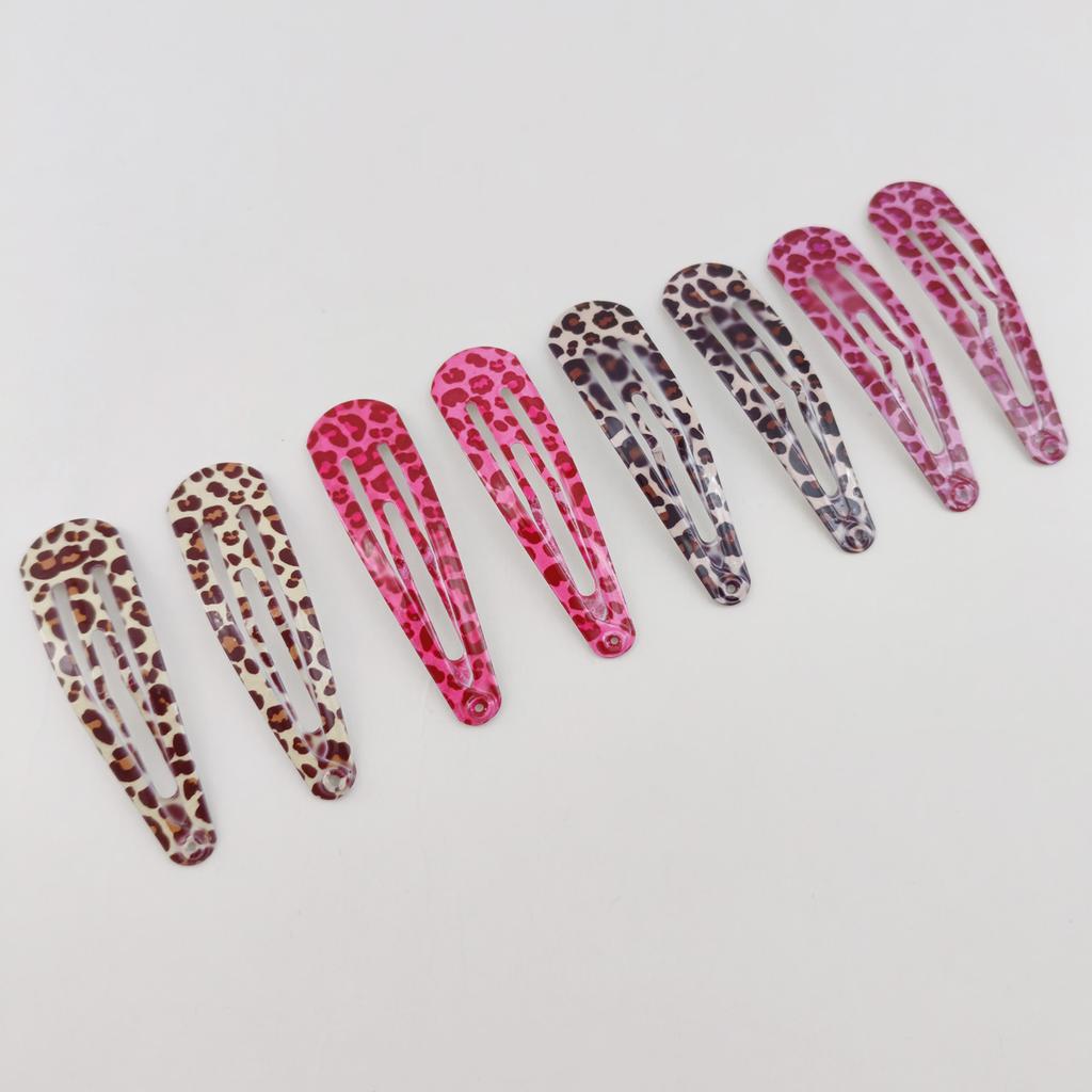 8pcs/set Leopard Print Hair Clips for Women Girls Vintage Geometric Drop BB Clips Bangs Hairpins Barrettes Hair Accessories