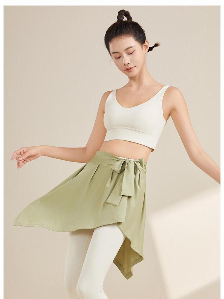 Tie-Up Wrap Dress: Anti-Exposure One-Piece for Yoga, Fitness, Dance, and Outerwear