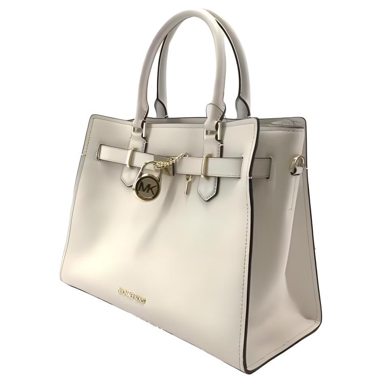 Michael Kors Hamilton Classic Solid Lock Commuter Fashion Elegant Leather Handbag Crossbody Bag Tote Medium Women handbags Cream 35T1GHMS2L-289
