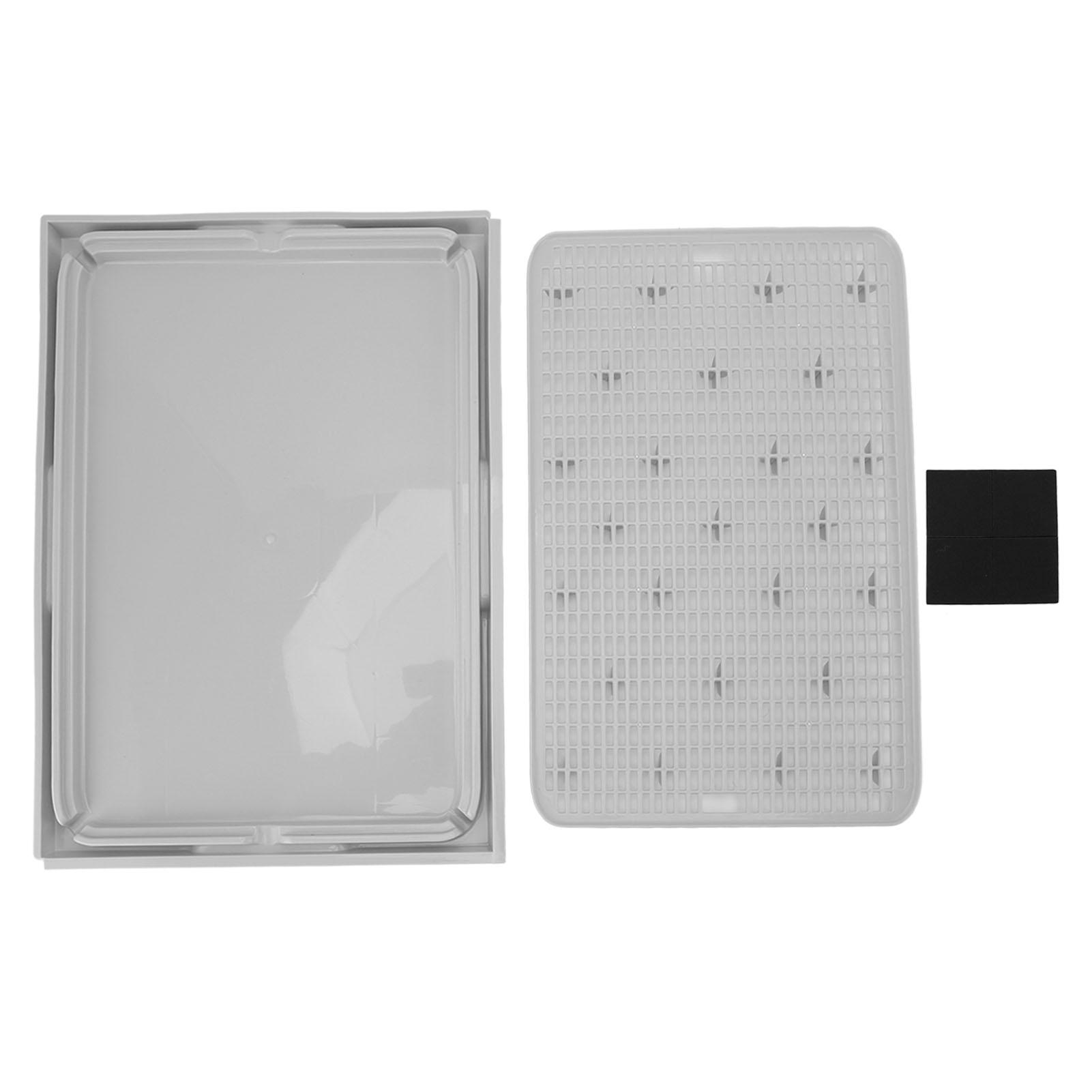 

Cat Litter Box Mat 41x28x2cm Spacious Plastic Double Layer Washable Cat Litter Catcher Mat with Anti Slip Bottom Pet Supplies сірий колір