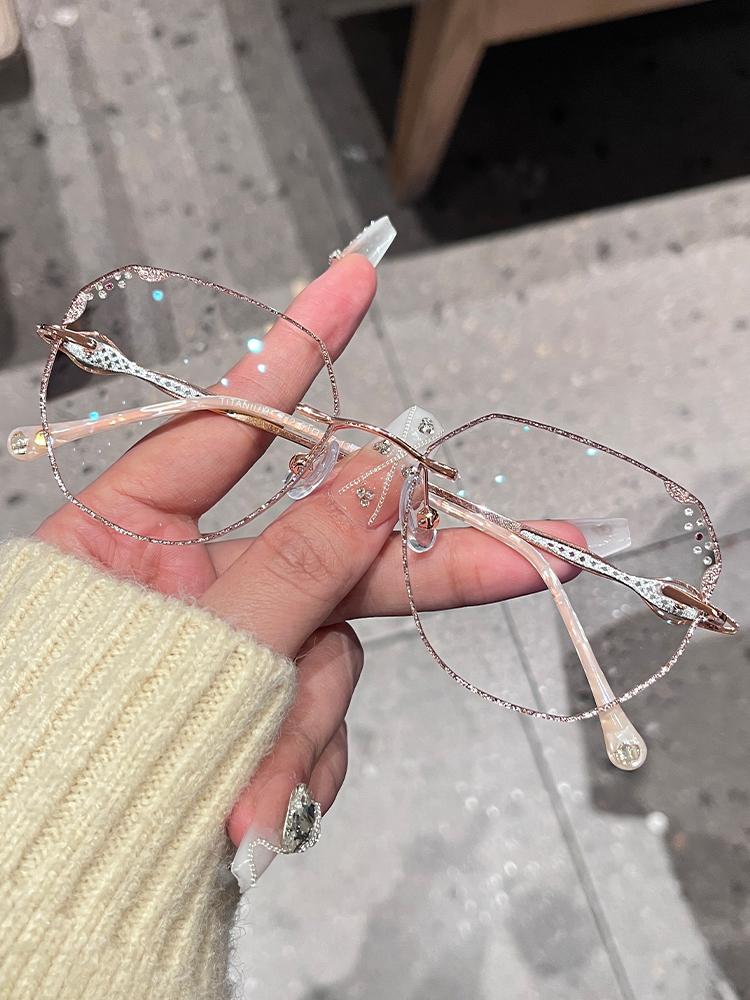 

ALICIA Роскошные безободковые очки Женские Оптические Очки по Рецепту прозрачный