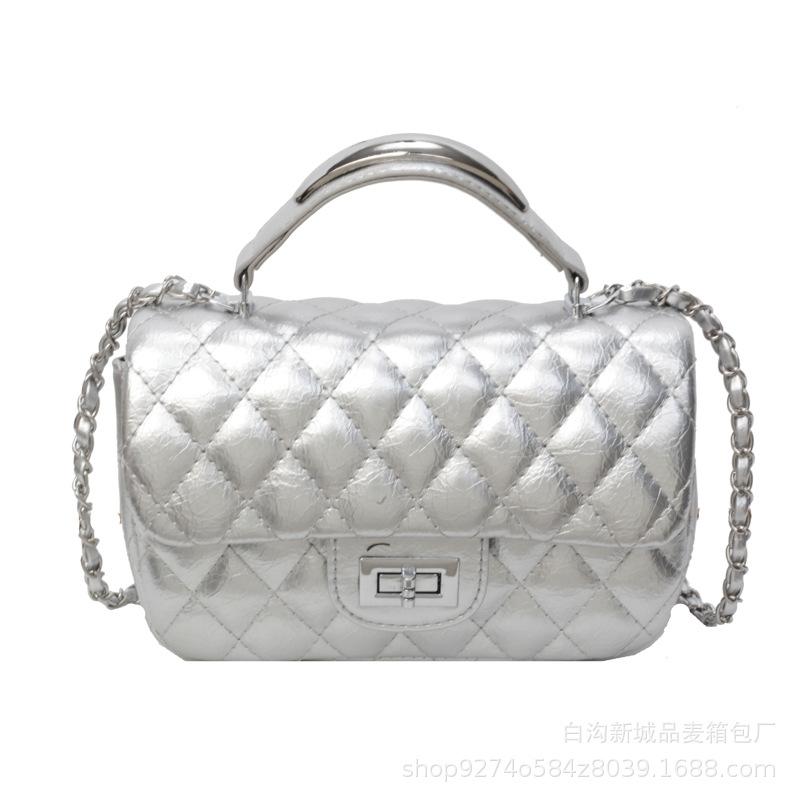 French niche fashion diamond chain, small fragrant style fashion portable small bag women's 2025 new temperament messenger bag