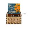 New You Are My Sunshine Music Box Color Printing Wooden Hand Crank Musical Box Birthday Present Valentine's Day Christmas Gift