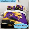 Custom Name 3PCS Legacy: Lakers Pride Bedding Set, Including 1pc Duvet Cover And 2pcs Pillowcases, Suitable for dorms and bedrooms Gift
