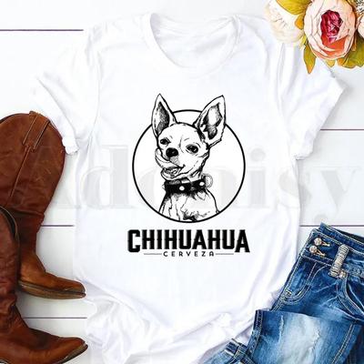 Chihuahua Funny Dog Lovely Fashion Animal 90s Cute Short Sleeve Female Tops Tees Harajuku VintageT Shirts Women's T-shirt