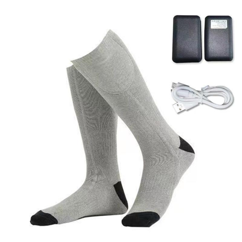 2200/4000mAh Winter Heated Socks Men Women Thermal Heating Foot Warmer Electric Stockings with 3 Levels Temperature