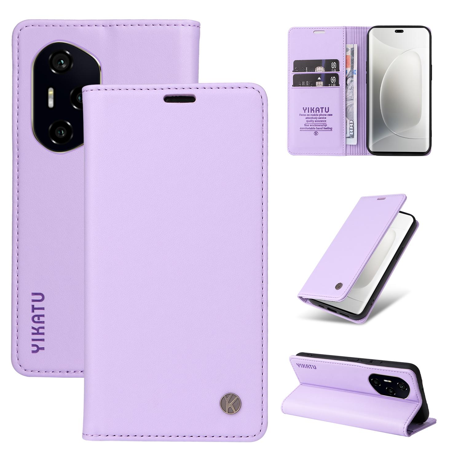 

Чехлы для телефонов Honor 300 Ultra/Honor 300 Pro YIKATU с магнитной застежкой из искусственной кожи Light Purple