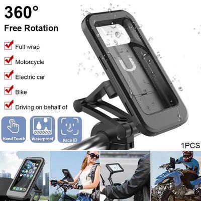 Regen- und wasserdichte Fahrrad-Handyhalterung, unterstützt universelle Motorrad-GPS-Halterung mit 360 ° Schwenkfunktion, verstellbare Fahrrad-Handyhalterung, 1 Stück