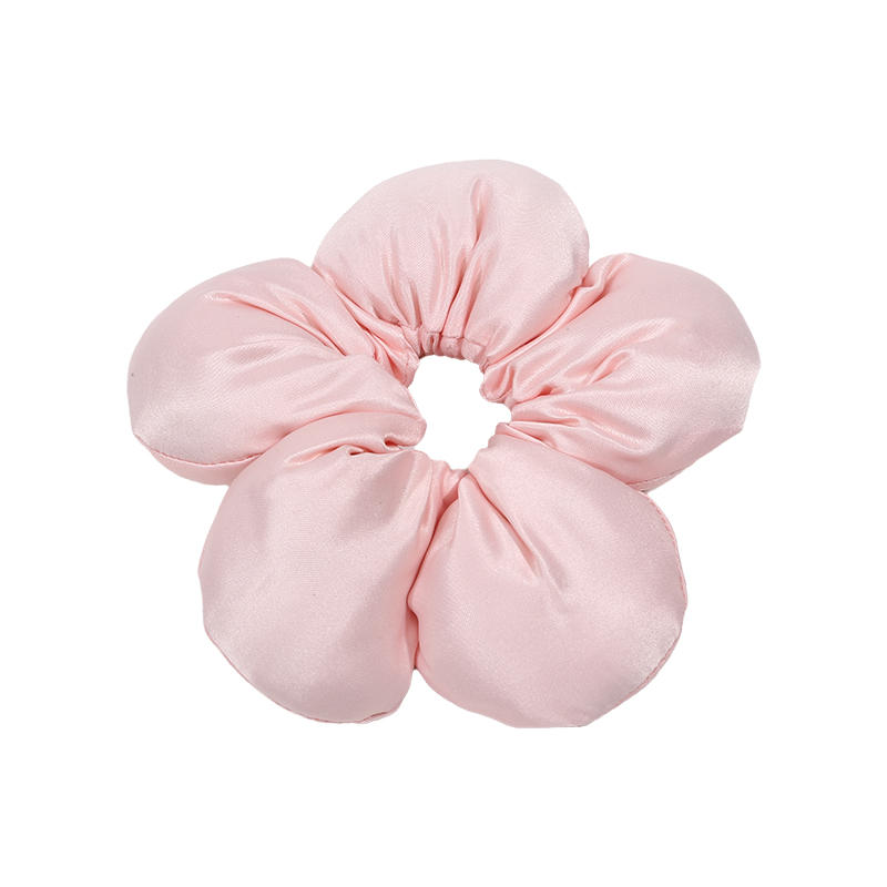 Trendy Oversized Blue Flower Scrunchie Headdress Women Girls Design Rubber Elastic Hair Band Vacation Hair Accessories