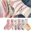 [6-Pair Set] Neo Thick Winter Pink Sleep Socks Set