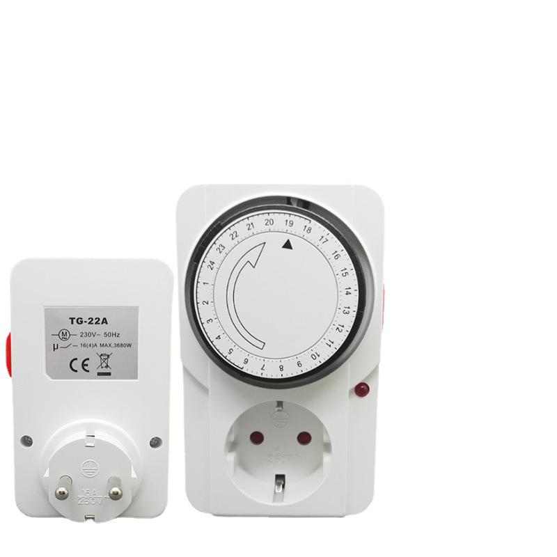 Europäischer Standard 16A 250V Mechanische Zeitschaltuhr-Steckdose - 24-Stunden-Timer für deutsche, koreanische und russische Typen