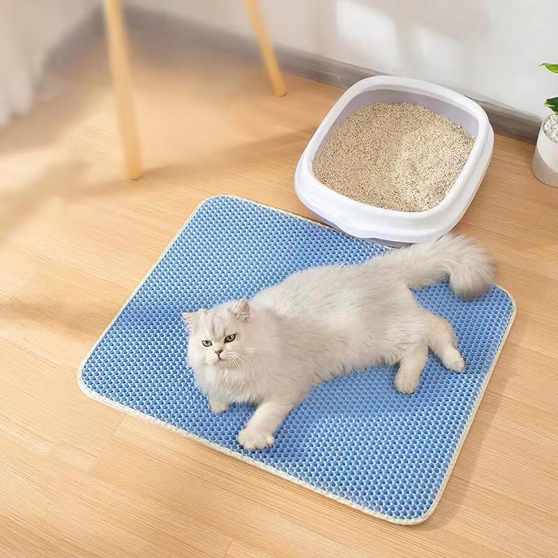 Double Cellular EVA Cat Litter Mat Washable & Foldable Pet Foot Toilet Mat With Control Feature for Cat Litter Box Accessories