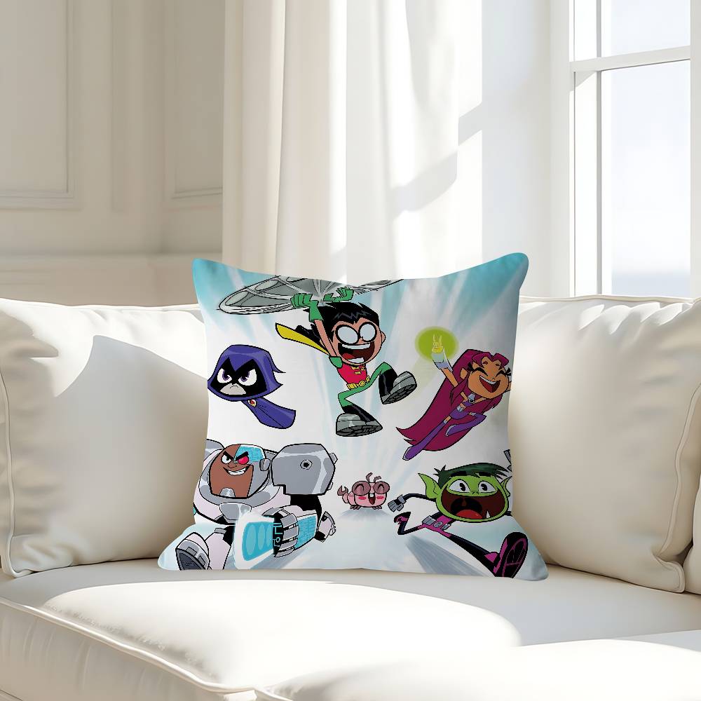 

Animation T-Teen T-Titans Go Decorative Room Aesthetics Pillow Case Home Decor Bedroom Sofa Bed Couch Pillow Cover 45x45 16x16Inch