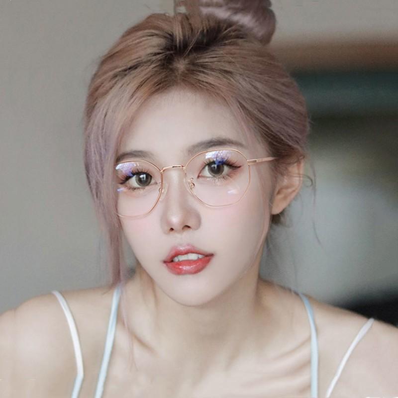 Metal Polygons Myopia Glasses Women Men Anti Blue Light Glasses Computer Myopic Optical Eyeglasses