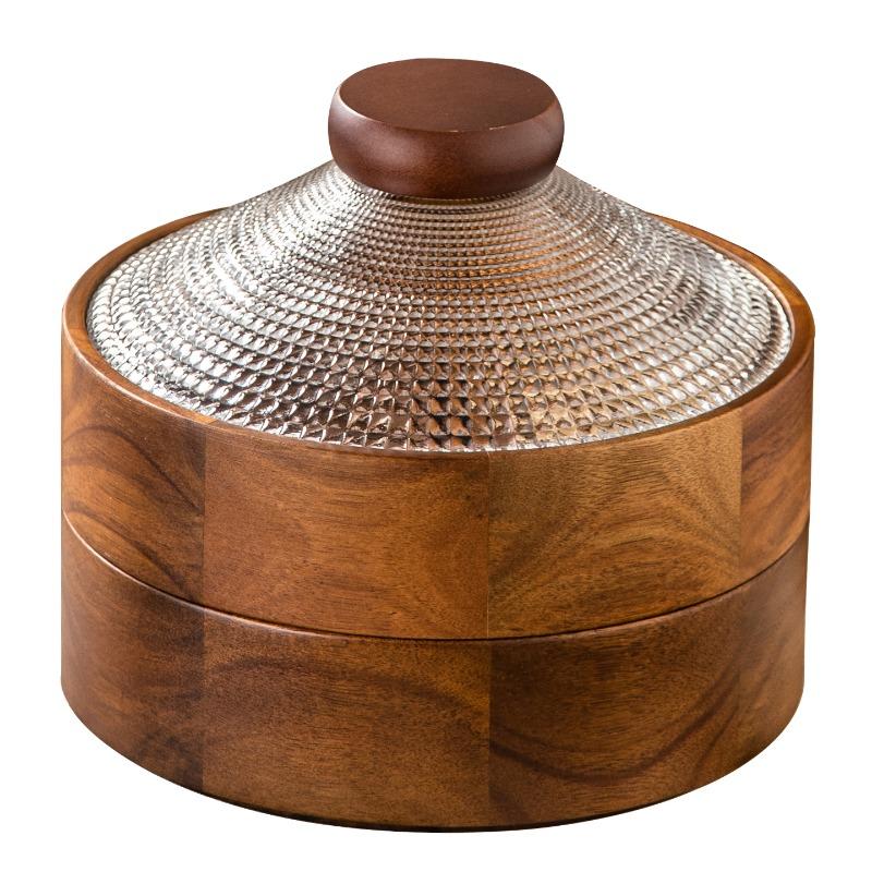 1 Stück Massivholz Chinesische Nuss-Snack-Aufbewahrungsbox Haushalt Melonenkerne Box Hochzeit Wohnzimmer Couchtisch Kreativ