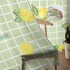 Karierte Buchstaben, Zitronenblätter, transparente Vorhänge für Wohnzimmer, Schlafzimmer, Kinderzimmer, Tüll-Fenstervorhänge