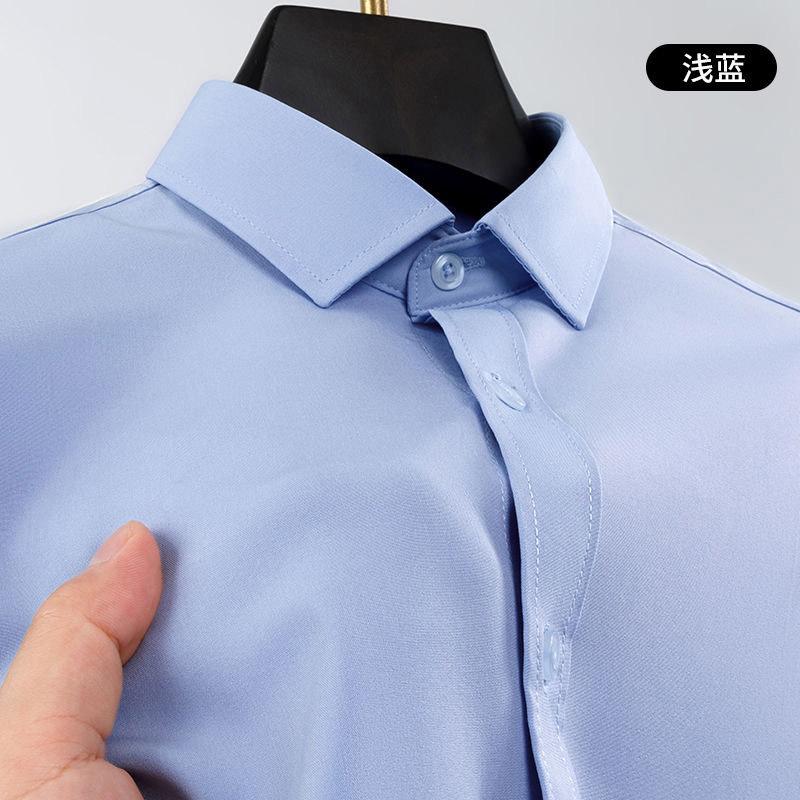 Large size four-sided stretch shirt men's long-sleeved non-ironing tooling business casual high-end white shirt