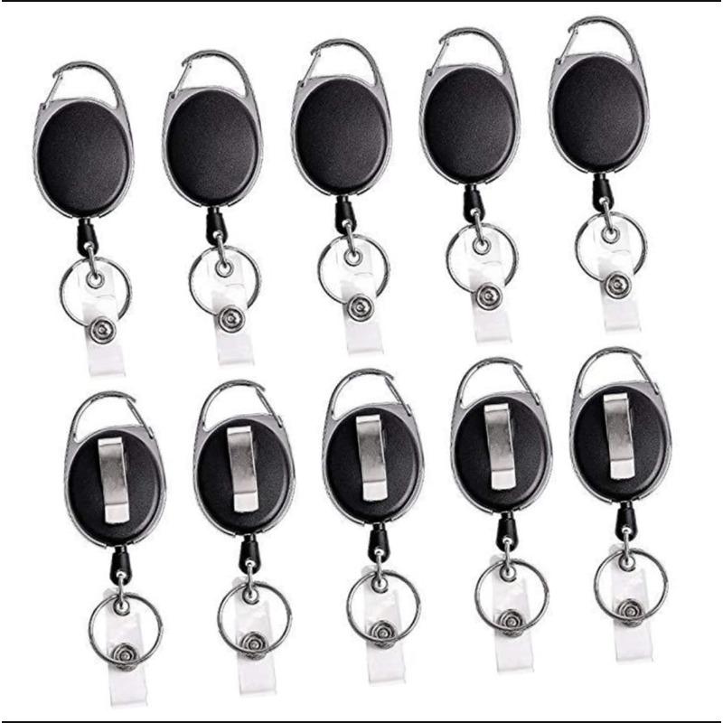 5 Stück Einziehbare Ausweis-Abzeichenrolle Ausweis-Lanyard Namensschild Karten-Ausweishalter Rollen Rückholband Schlüsselanhänger Kettenglieder