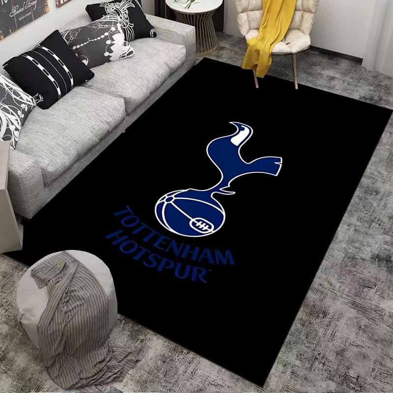 "Tottenham Hotspur Logo Printed Carpet Black Soft Floor Mat" Suitable for use as an anti-slip for living room bedroom sofas