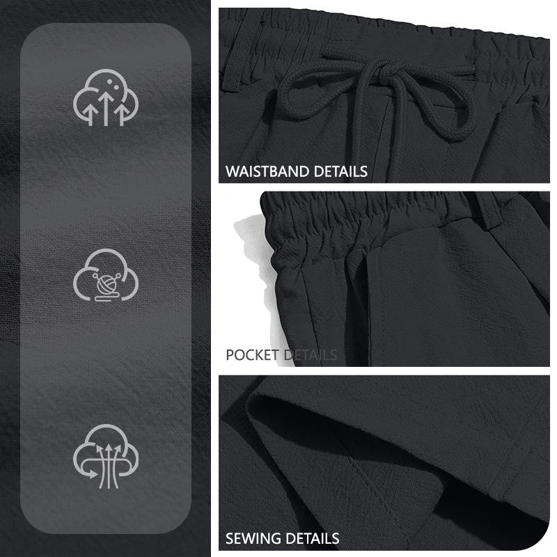 Men's Casual Shorts Cotton Elastic Waist Shorts Drawstring Summer Lightweight Shorts for Men Linen Casual Beach Vacation Yoga Golf Shorts with Pockets