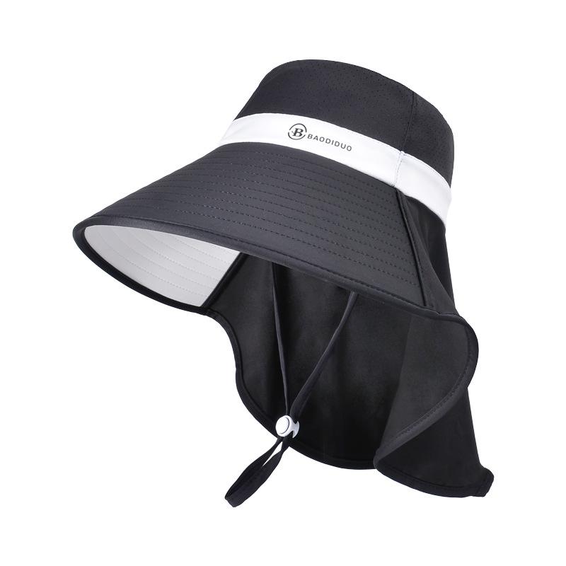 Summer large brim sun protection cap outdoor mountain riding UV protection sun hat breathable shawl neck bucket hat